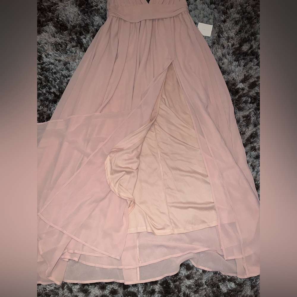 Lulu's Blush Floor Length Dress - Picture 10 of 10